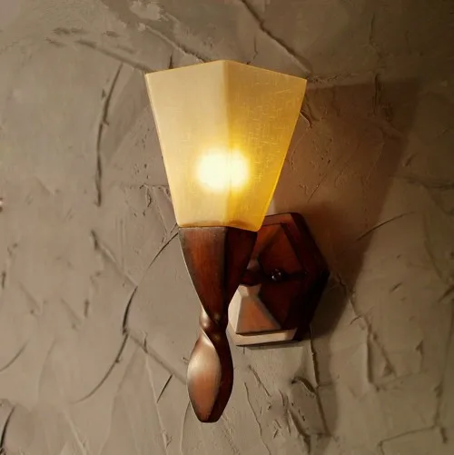 Лобби отеля большая красная деревянная лампа люстра проект освещение LED e27 abajur