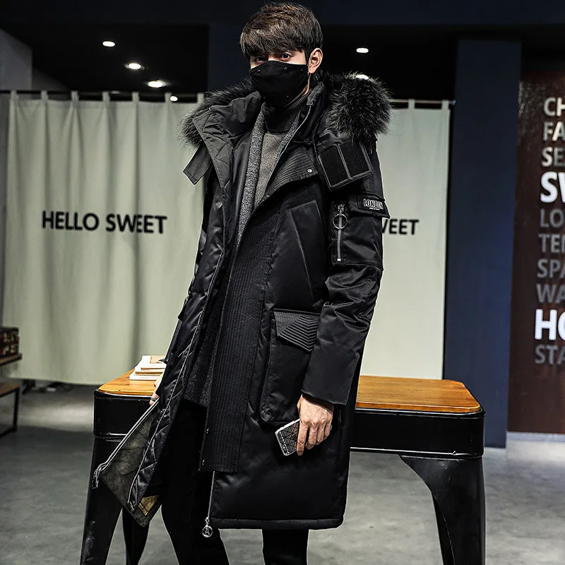 2021 Fashionable Coat Thicken Jacket Men Hooded Warm Lengthen Parka Coat White Duck Down Hight Quality Male New Winter Down Coat