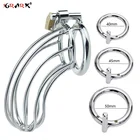 Металлическая клетка целомудрия для геев, сверхмаленькая аутентичная клетка для пениса с 3 кольцами, Блокировка пениса, БДСМ бондаж, секс-игрушки для CBT