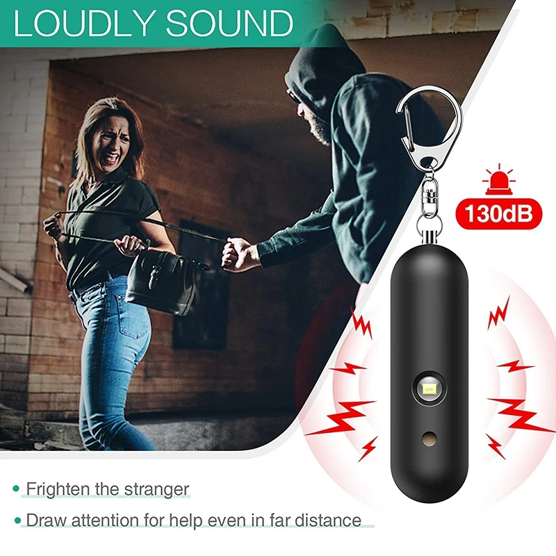 

2 Pcs Safety Sound Personal Alarm 130DB Personal Safety Alarm Keychain with LED Light Emergency Alarm for Ladies,Kid,Etc