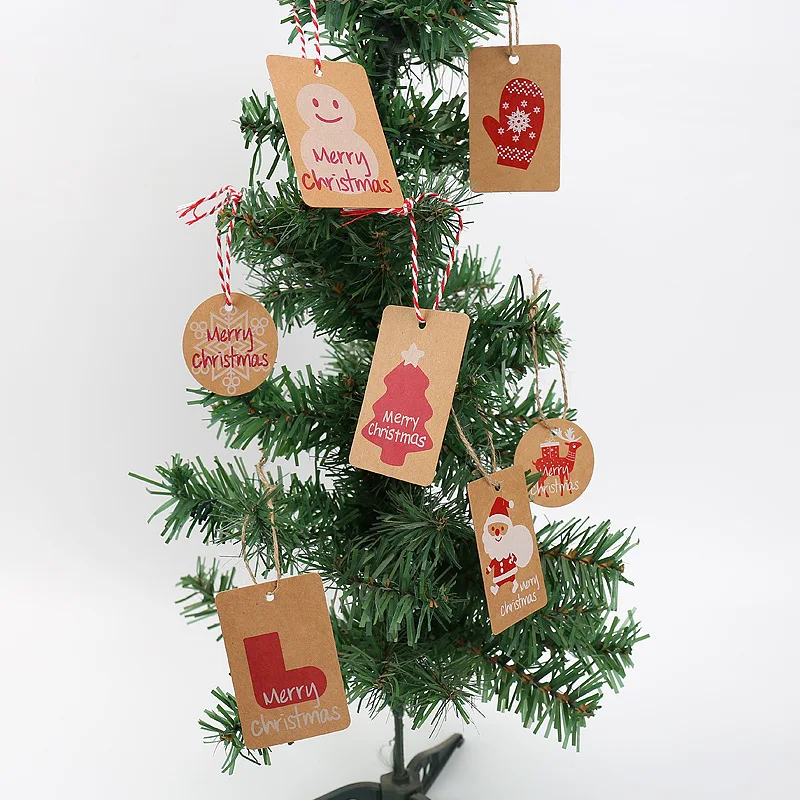 

Christmas Tag Set Kraft Paper Christmas Decoration Tag Christmas Tree Elderly Party Card 3000PCS/LOT