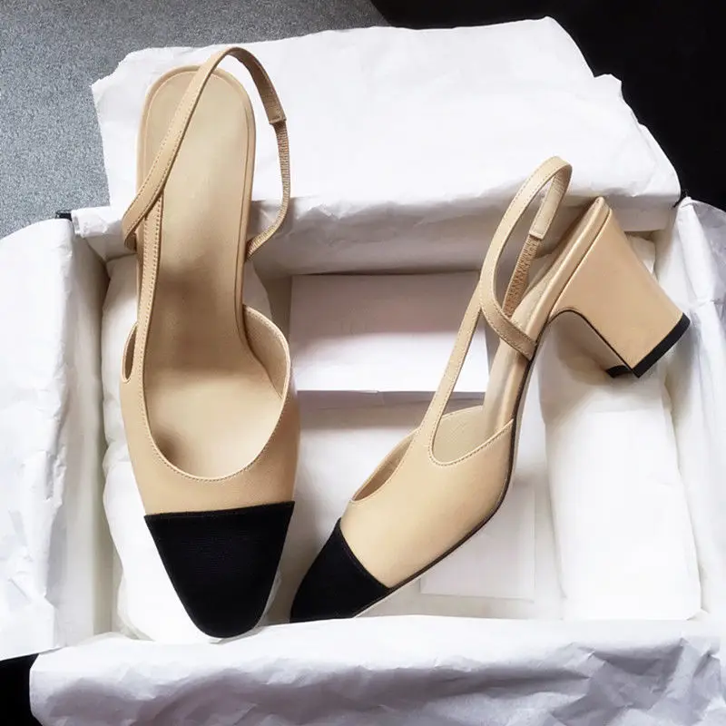 

2020 Spring and Summer New Korean Version of the Wild Fashion Chunky-Heel Fairy Wind Shoes Female Baotou Sandals Female