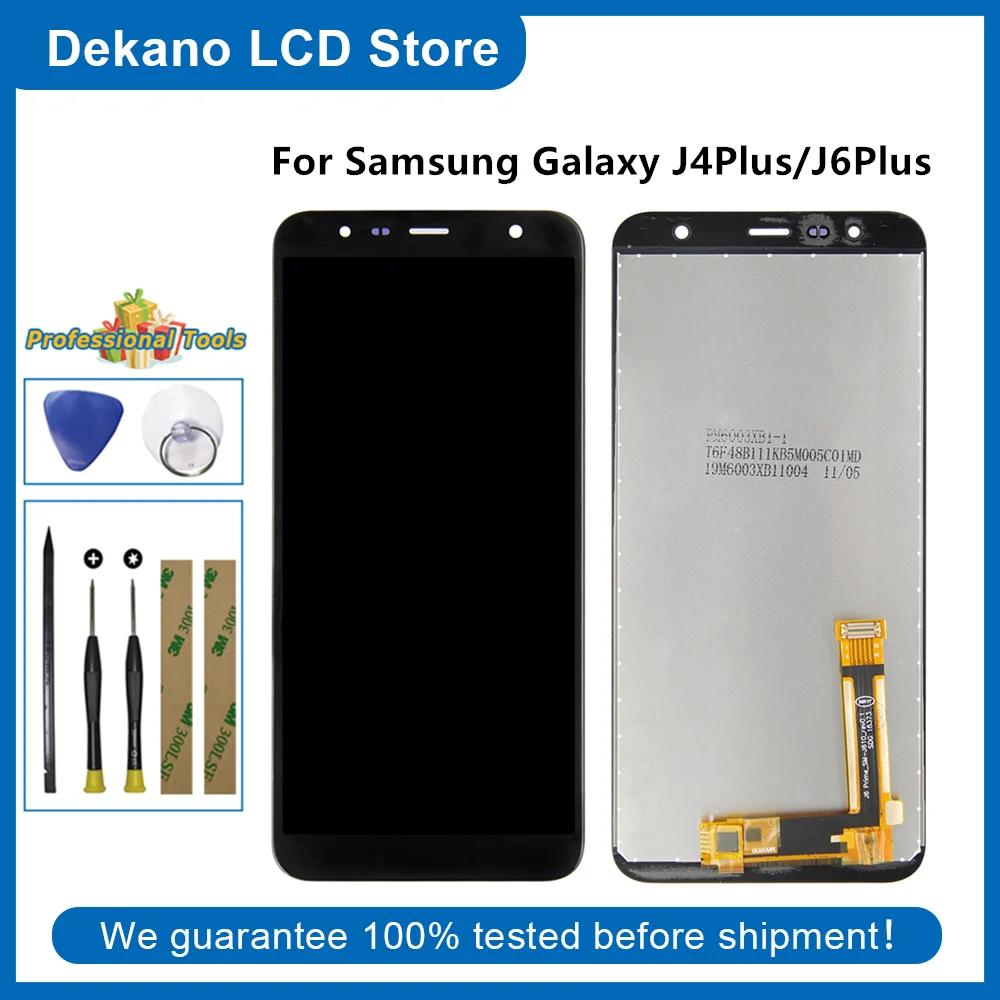 ЖК дисплей для Samsung Galaxy J4 Plus + J415/J6 J610 сенсорный экран дигитайзер стеклянная панель