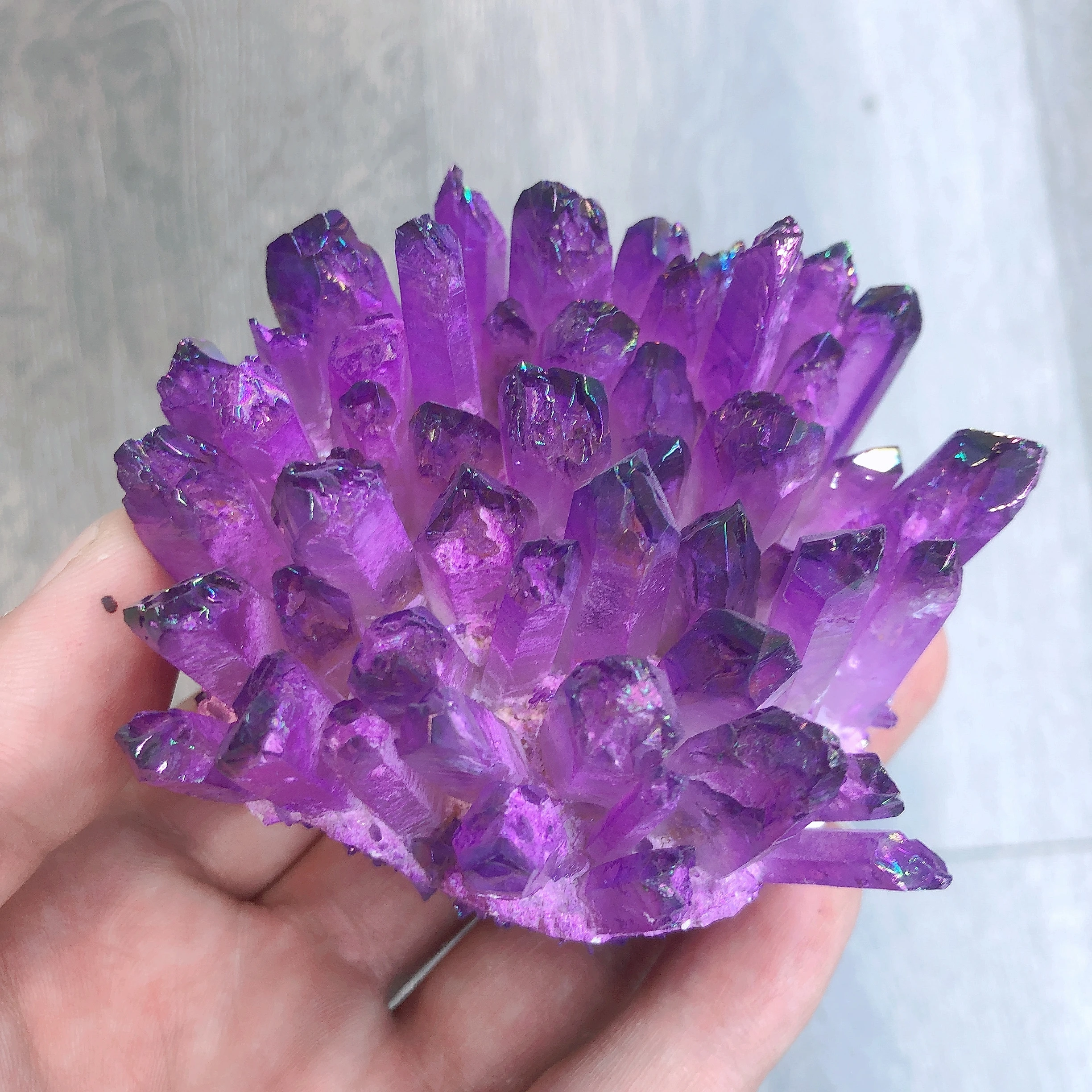 

Plated natural quartz crystal cluster energy free form reiki stone living room home office accessories aquarium decorative gems