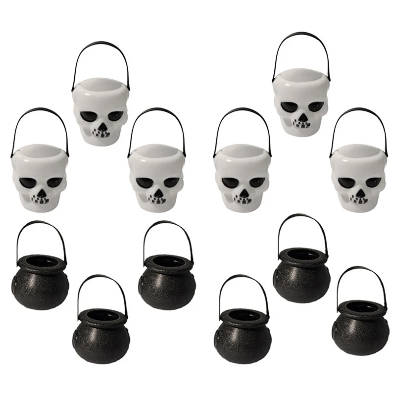 

1pcs 5x7cm Halloween Candy Bucket Witch's Cauldron Trick Or Treat Candy Pail Holder Halloween Candy Bucket Black Witch Jar