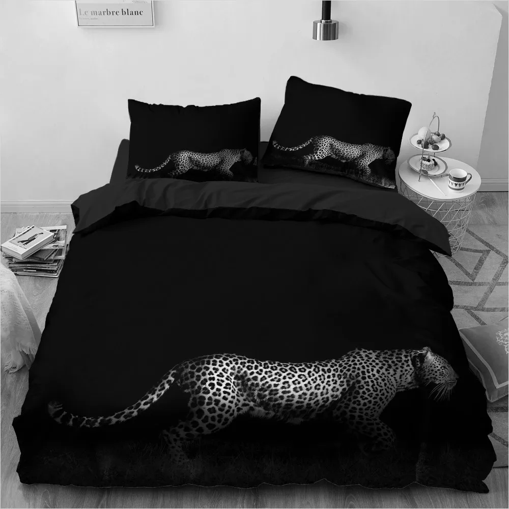 3D Bedding Sets Leopard Custom Duvet Quilt Cover Set Comforter Bed Linen Pillowcase King Queen Full Size 140*210 Home Texitle|Комплекты