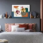 Абстрактный постер с маленькой рыбой, Геометрическая графика, в скандинавском стиле, подходит для дома, Простой декоративный постер, художественная живопись, холст