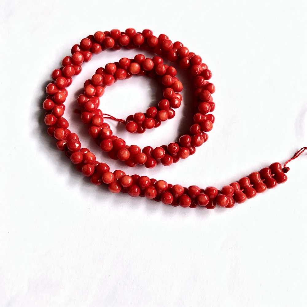 Оптовая продажа 1 нитка 15 5 &quotнатуральный морской бамбуковый коралловый бисер 4x8