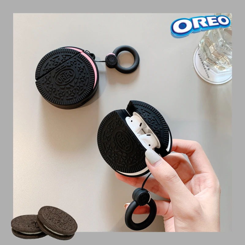 Для airpods 1 2 чехол для наушников мультяшный 3D Забавный Oreo печенье Bluetooth наушники