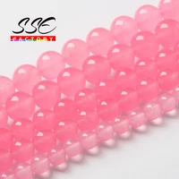 smooth natural pink jades beads round loose beads for jewelry making diy bracelet accessories 4 6 8 10 12mm 15 strand wholesale