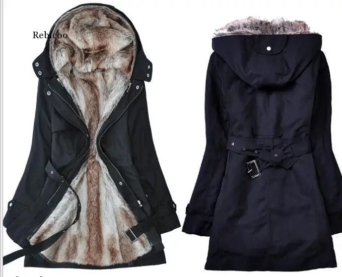 Женские парки Женская зимняя одежда комплект для девочек искусственный мех на