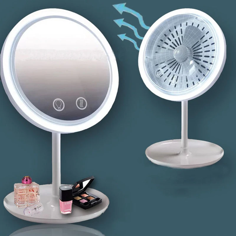 Makeup Зеркало Led с вентилятором без пота 5X Увеличительное Косметическое зеркало LED портативное мини карманное зеркало сенсорный экран стоячие зеркала зеркало для макияжа зеркало для макияжа зеркало с подсветкой зер