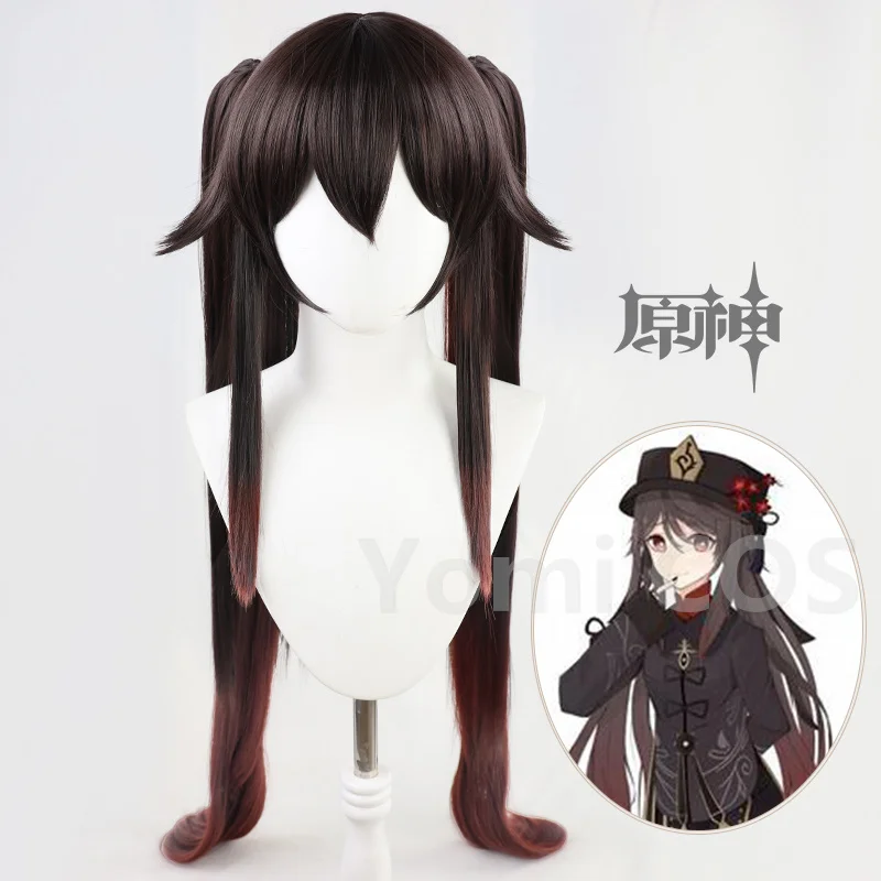 2021 новая игра Genshin воздействия Hutao аниме Косплэй волос Синтетический