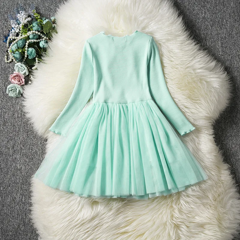 Платье для девочек с блестками длинными рукавами на осень-зиму | Детская одежда и