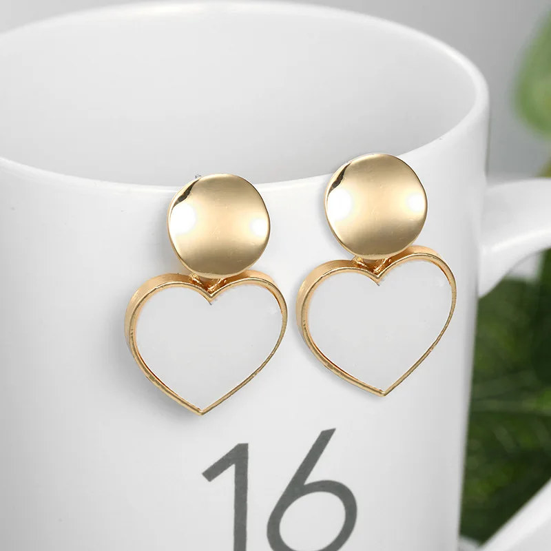 Серьги подвески в форме сердца для женщин винтажные акриловые Висячие серьги