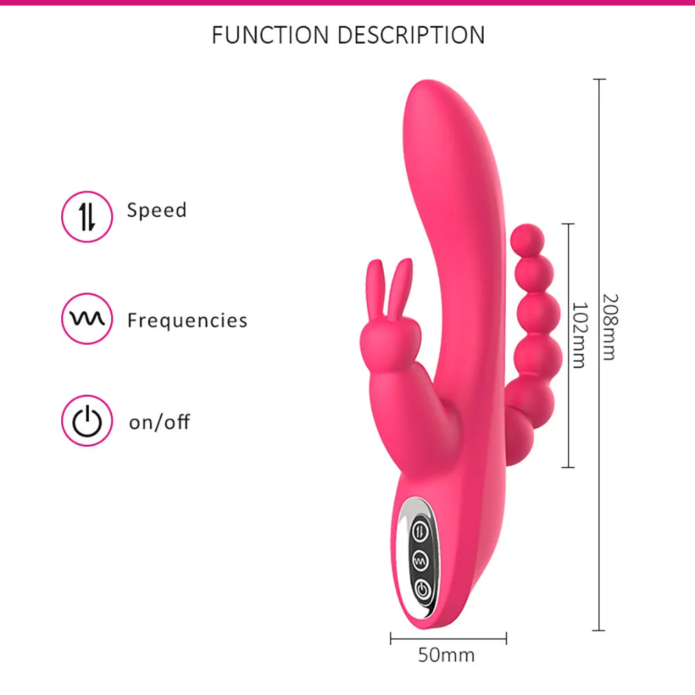 

3 em 1 vibrador g ponto coelho prova dusb gua usb recarregvel magntico clit anal vibrador brinquedos sexuais para casais