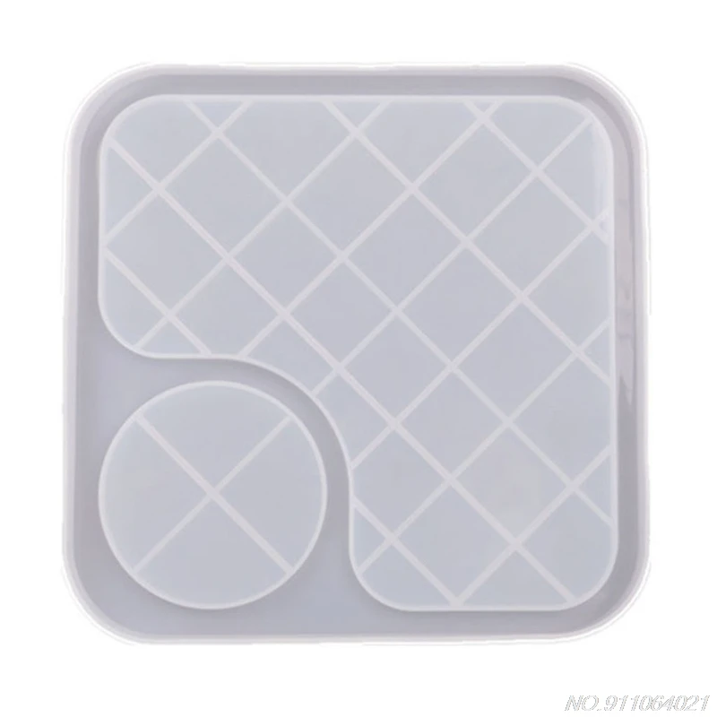 

Breakfast Tray Epoxy Resin Mold Cup Mat Mug Pad Silicone Mould DIY Crafts Serving Plate Board Home Decortaion Casting Wholesales