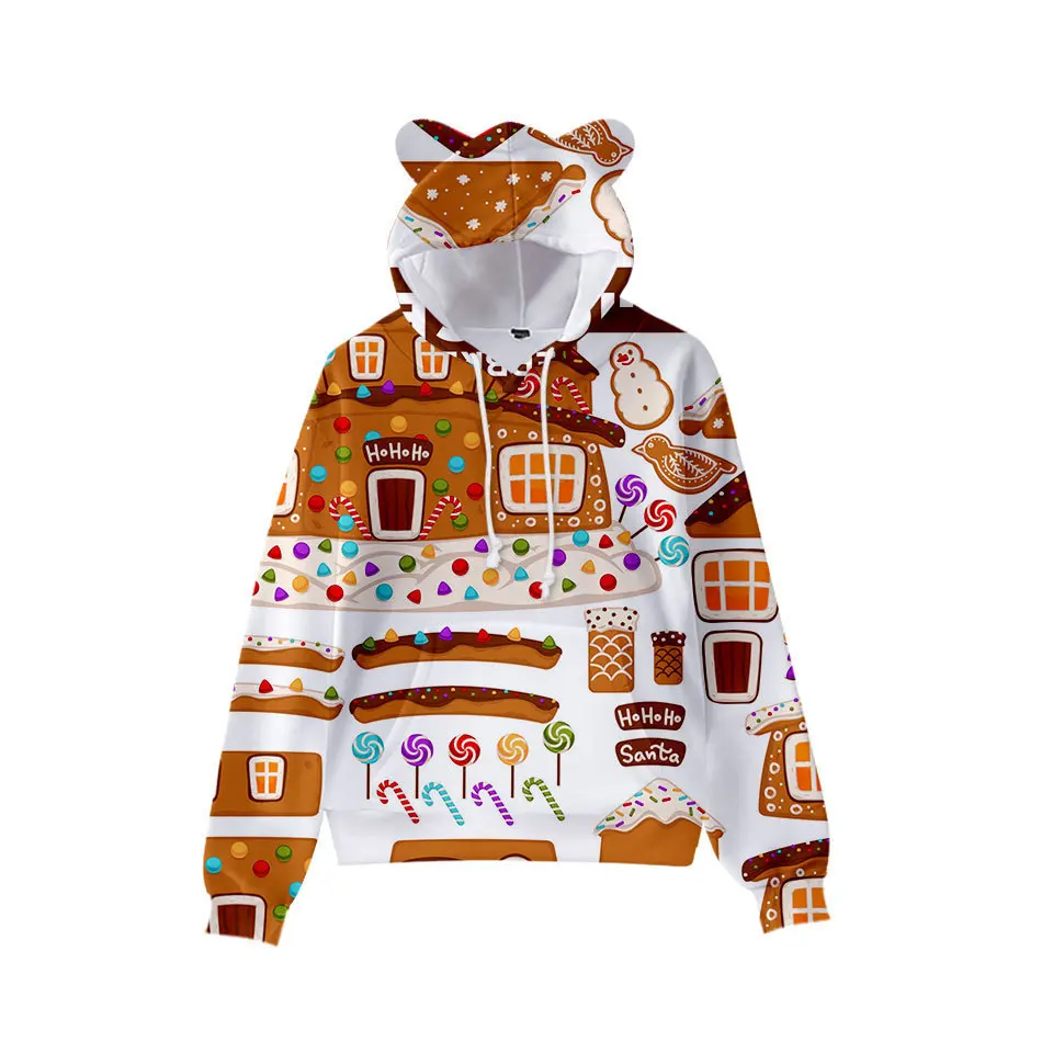 

Детская толстовка с капюшоном и принтом кошачьих ушей