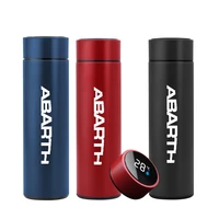 for fiat abarth 500ml portable car heating cup stainless steel water warmer bottle led light temperature display car kettle