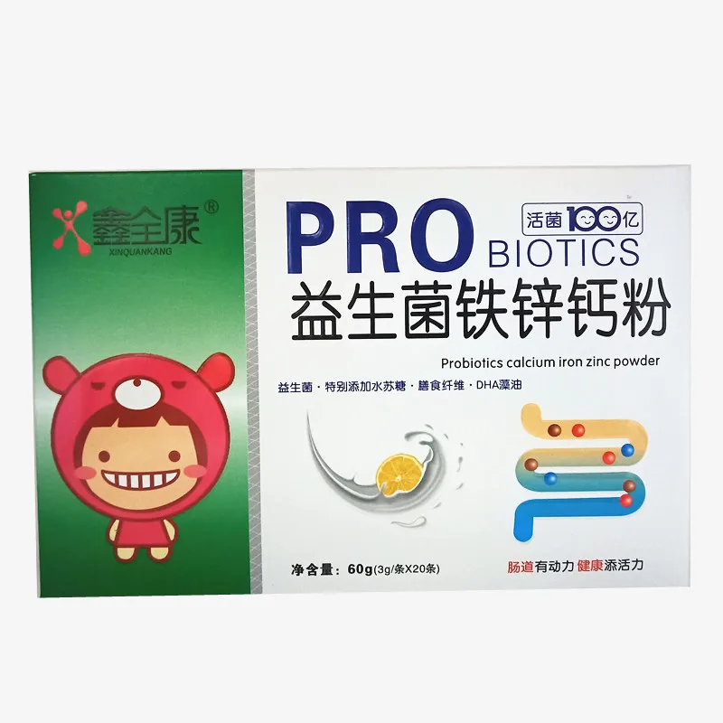 Цинковый кальциевый порошок для взрослых и детей пробиотики Xinquankang из железа 3 г *