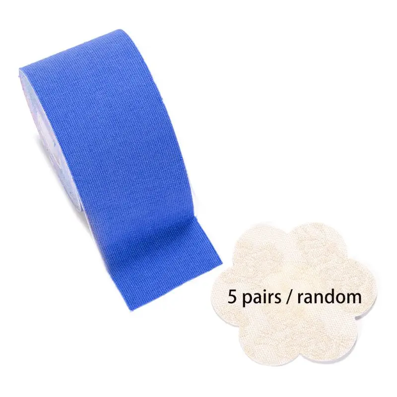 

Women Breast Lift Push Up Boob Tape with 5 Pair Disposable Lace Nipple Cover Set Q6PB