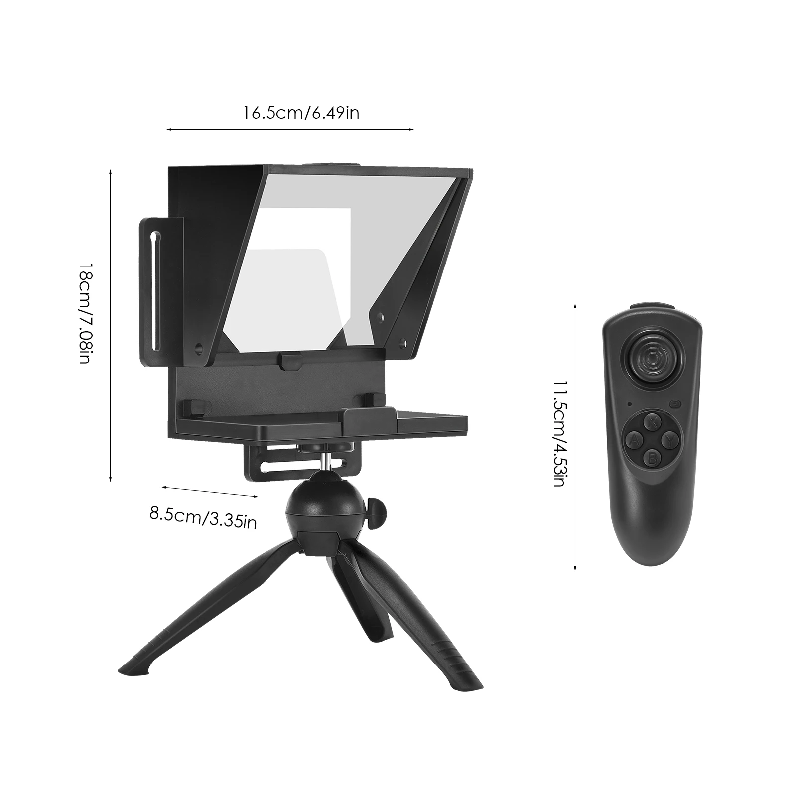 

Portable Smartphone Teleprompter for Tablets Digital SLR Camera Tripod Lens Adapters Large HD Display for Live Interviews Vlog