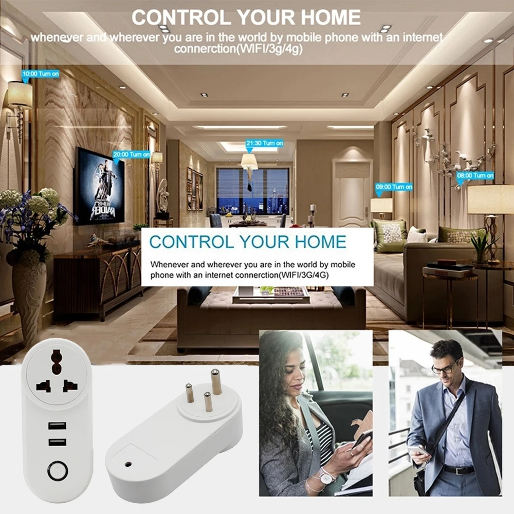 Смарт розетка с USB 220 В Wi Fi|Умные розетки| |