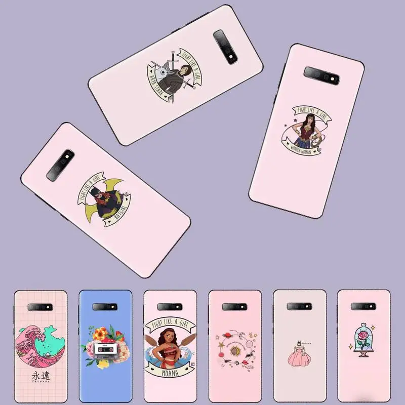 Flght like a glrl розовый шикарный Милый чехол для телефона Samsung S6 S7 edge S8 S9 S10 e plus A10 A50 A70 note8