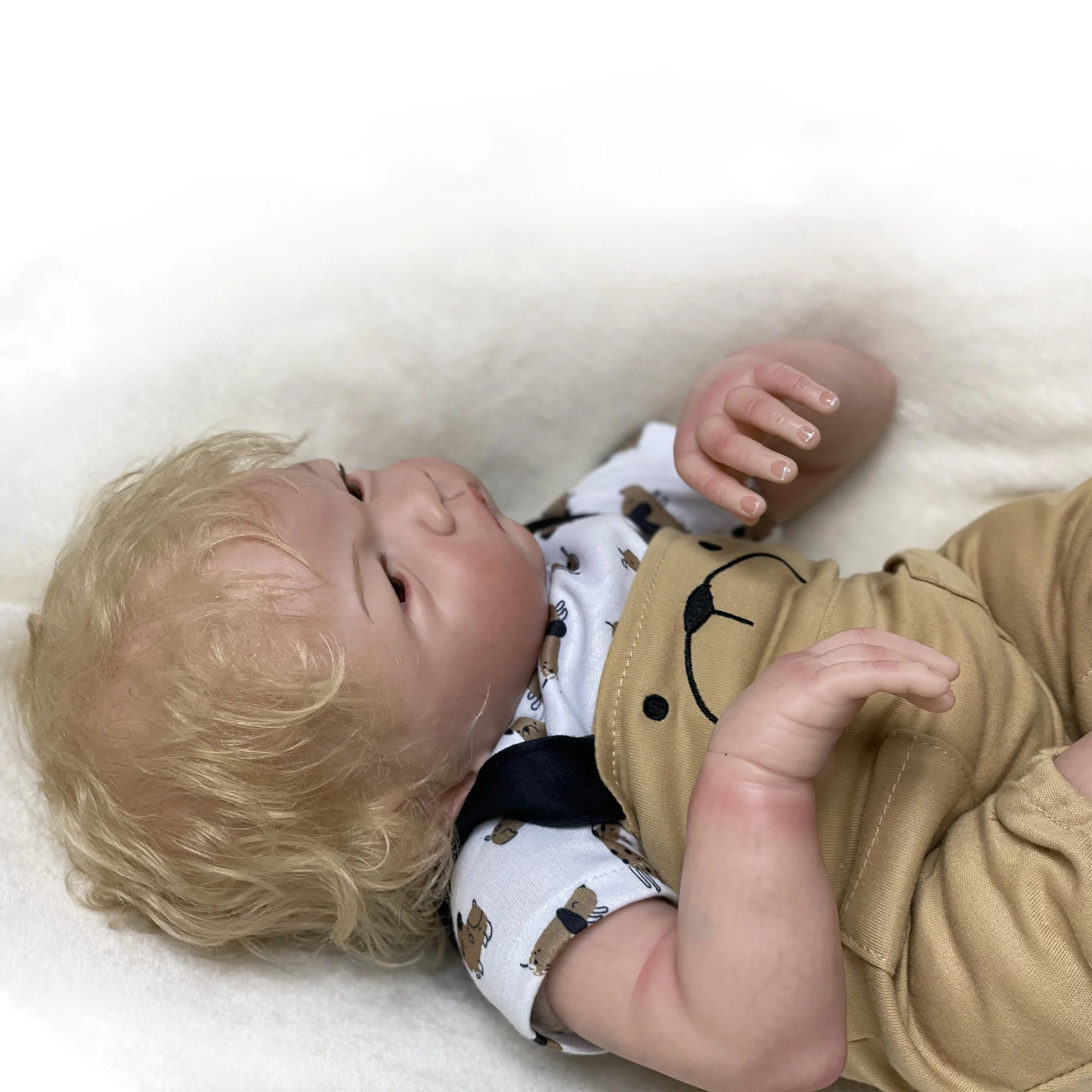 Кукла реборн 20 дюймов Реалистичная детская игрушка с открытыми глазами для