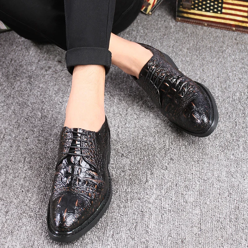 

black Shoes Men Fashion round Toe Lace-Up Formal Men Leather Shoes outdoor High quality Black Classic British Men Shoes