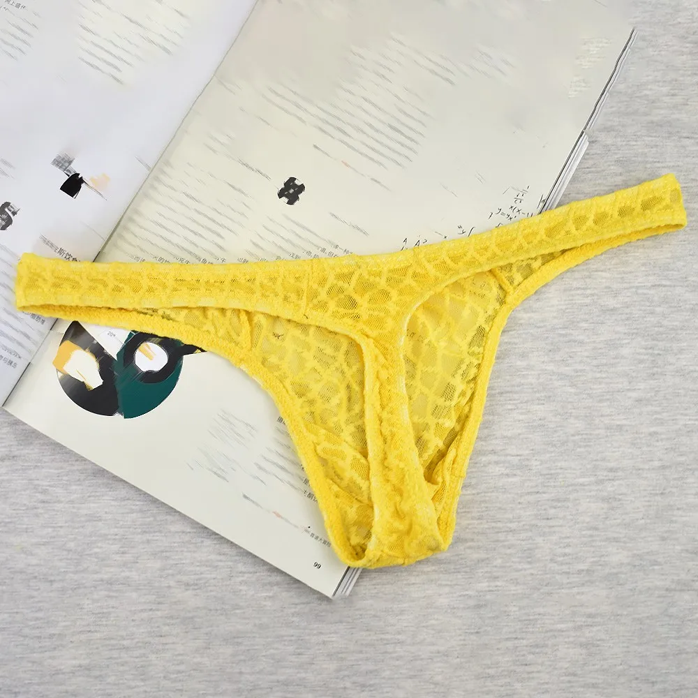 

man's transparent t-back thong man sexy underwear mesh breathable panties male hollow see through underpant mans sheer g string
