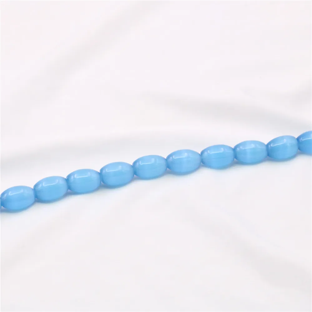 Высококачественные светло-голубые 8*12 мм рисовые мексиканские опаловые кошачьи
