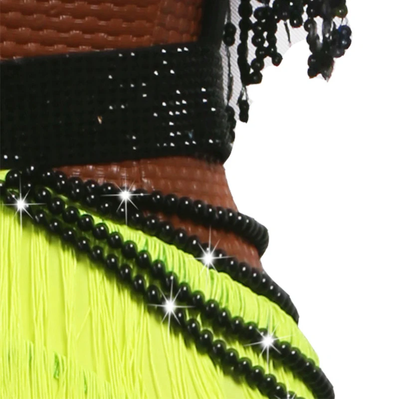 Женское платье с блестками и бахромой флуоресцентная желтая юбка для