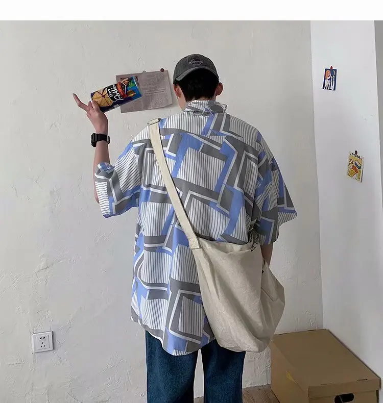 

Hawaiian Shirt Men's Summer Letter Printing Hip-hop Quick-drying Ultra-thin Cool Short-sleeved Beach Shirt