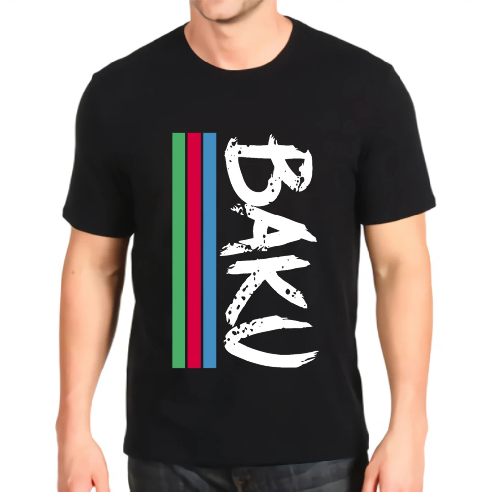 Новая футболка с принтом из Азербайджана Свободный Топ Мужская модная