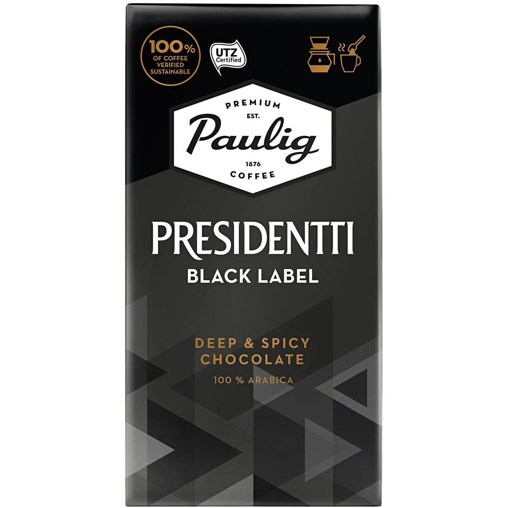 Кофе молотый Paulig Presidentti Black Label 250 г | Молотый кофе