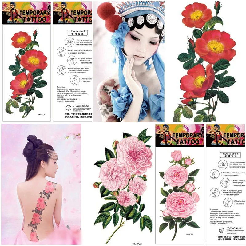Водонепроницаемый татуировки Стикеры s для девочек женские буткат секс цветок