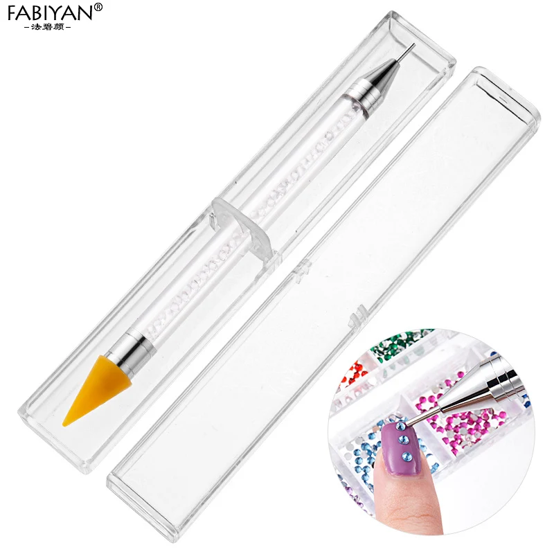 Двусторонняя самоклеящаяся ручка Стразы для дизайна ногтей кисточка нанесения