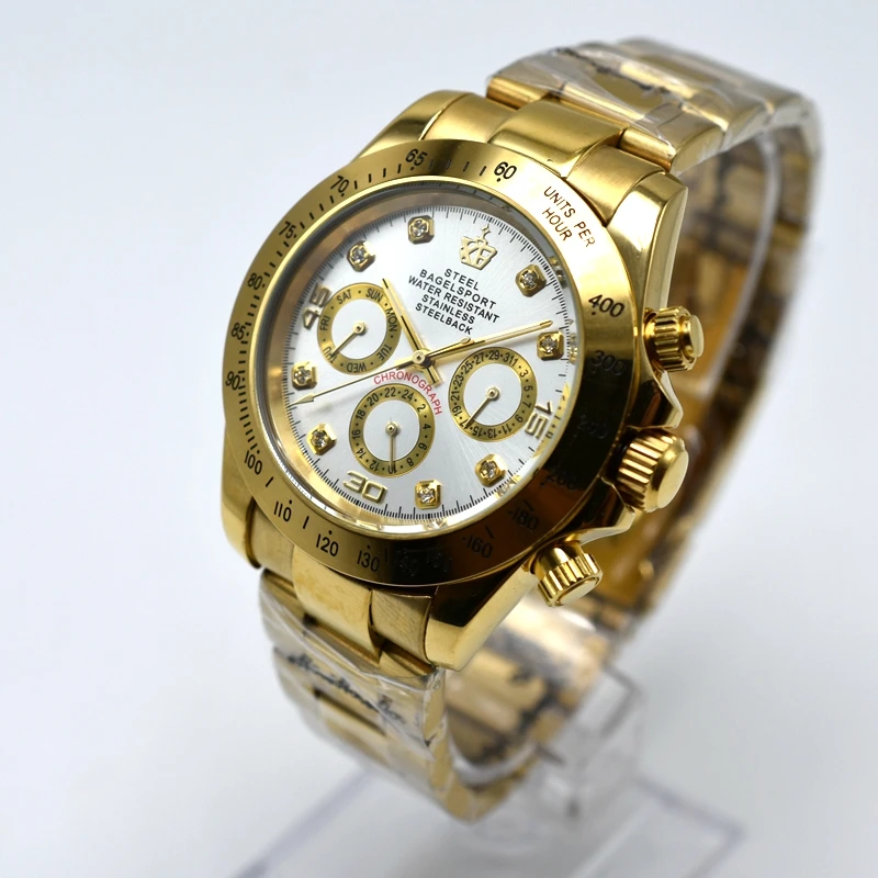 Мужские наручные часы STEELBAGELSPORT роскошные механические из нержавеющей стали с