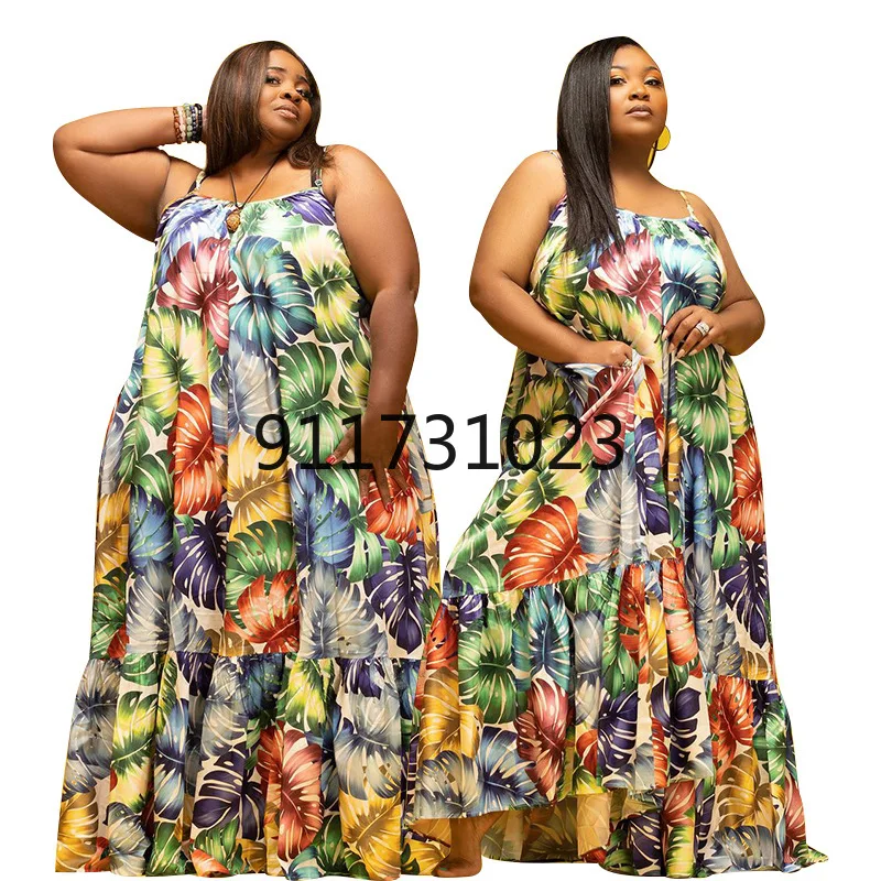 L-4XL размера плюс африканские платья без рукавов для женщин 2021 Vetement Femme Dashiki принт