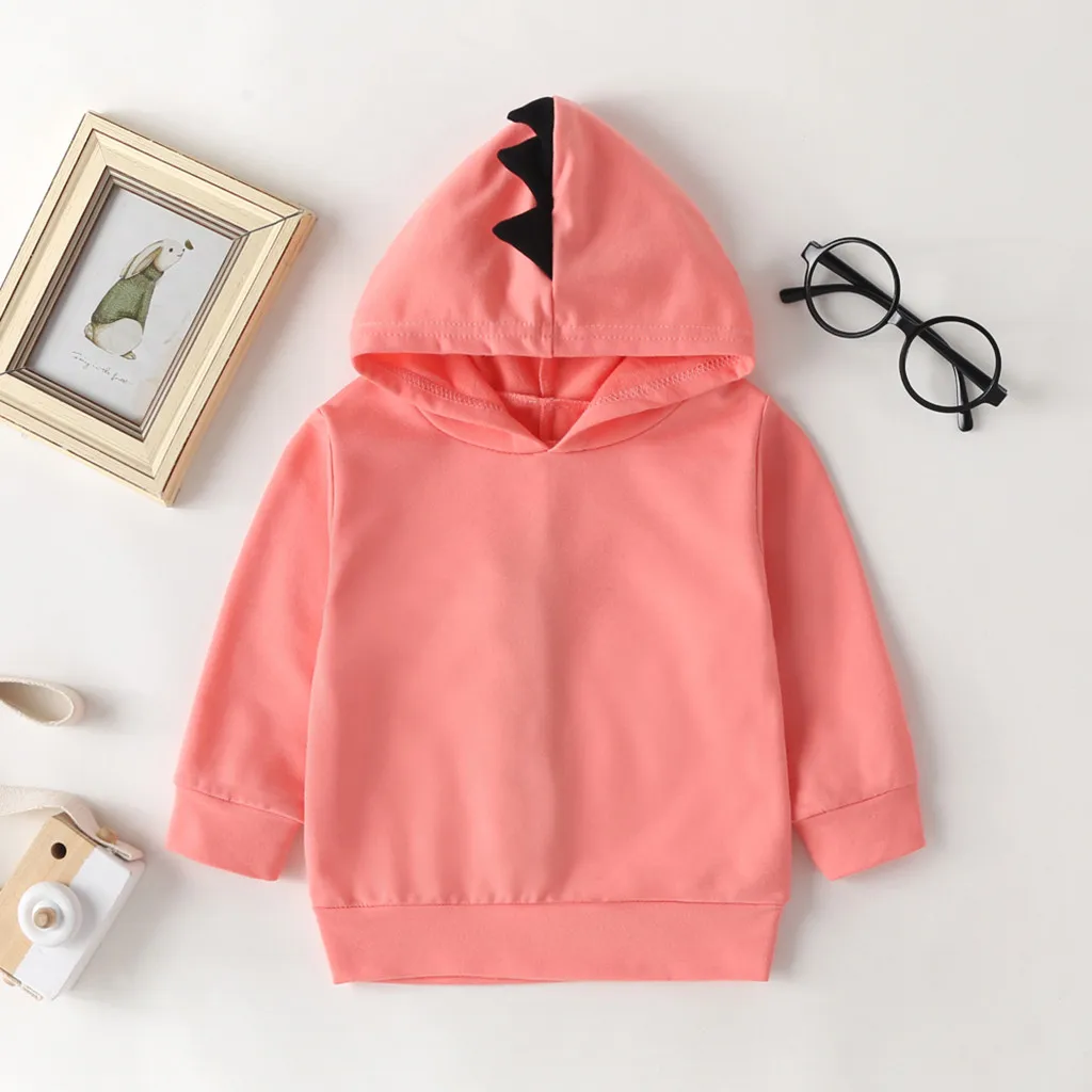 Топы с длинными рукавами и рисунком динозавра для маленьких мальчиков девочек