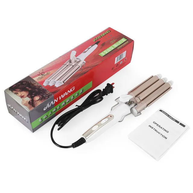 

Magic Ceramic Tourmaline Hair Curling Irons pink automatic Triple Barrel DIY Hair Curler Wand Big Waver 28mm Hair Curling tools