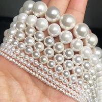 2 10mm natural white shell pearl beads round loose spacer opal moon stone beads for jewelry making diy woman necklace bracelets