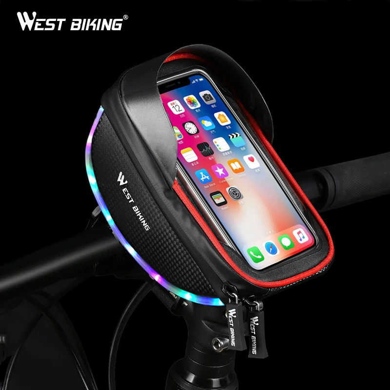 WEST BIKING велосипедная сумка с Предупреждение светильник водонепроницаемая для