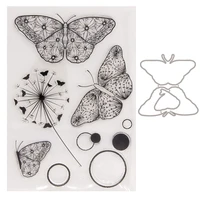 yinise silicone clear stamps butterfly for scrapbooking butterfly sencil diy paper album cards making craft rubber stamp mold