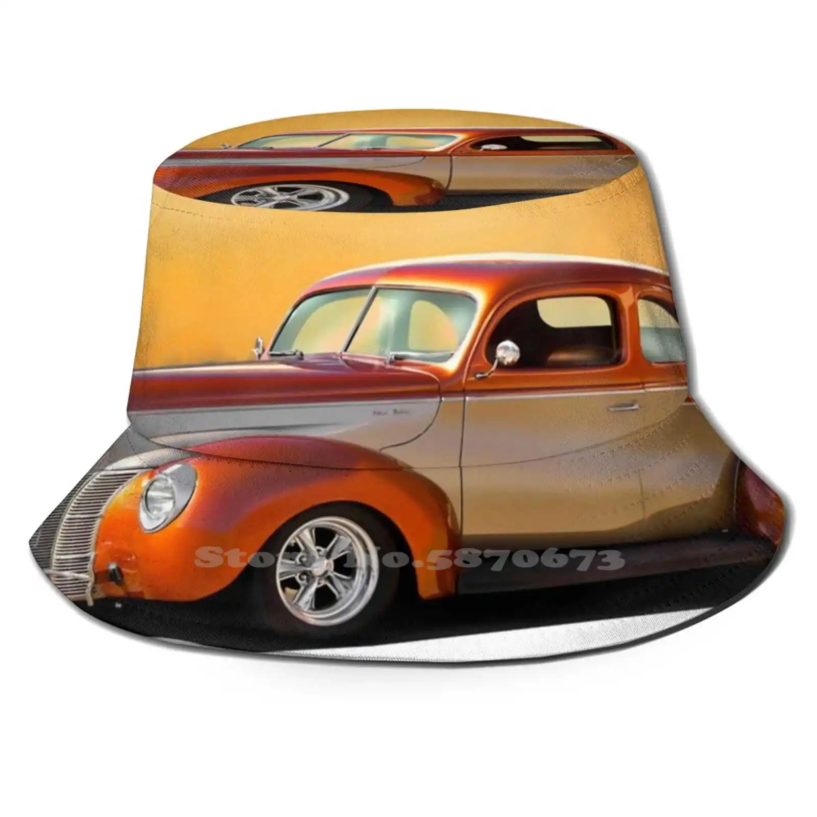 

1940 Deluxe Coupe Unisex Fisherman Hats Cap 1940 Deluxe Coupe Coupe Deluxe Custom Wheels Custom Paint Auto Automobile