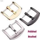 Пряжка для браслета часов из нержавеющей стали с полировкой, металлическая застежка, Сменные аксессуары, регулируемый, серебристый, черный, золотой, 18, 20, 22, 24 мм