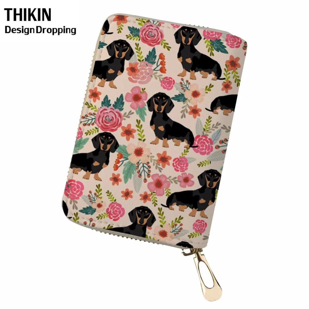 THIKIN Doxie Собака Такса печатных женский кошелек для путешествий кредитной
