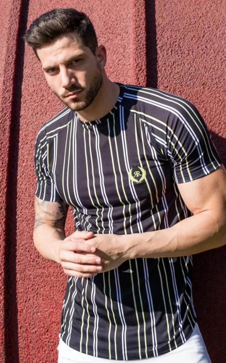 

2020 Summer New Men's Casual T-Shirt Fashion Striped Short-Sleeved Streetwear Men's Tide Brand Hip-Hop Short-Sleeved T-Shirt top