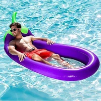270cm giant inflatable pool float eggplant shape mattress swimming circle island cool water party toy boia piscina